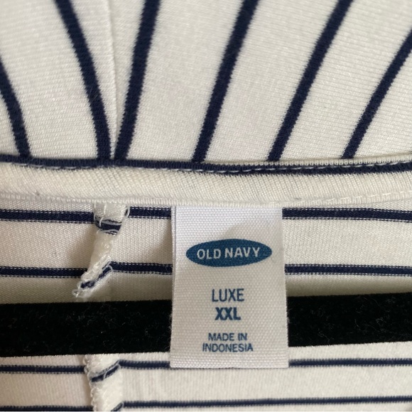 Old Navy VNeck Luxe Blue Striped Short Sleeve Top Plus Size - Picture 2 of 9